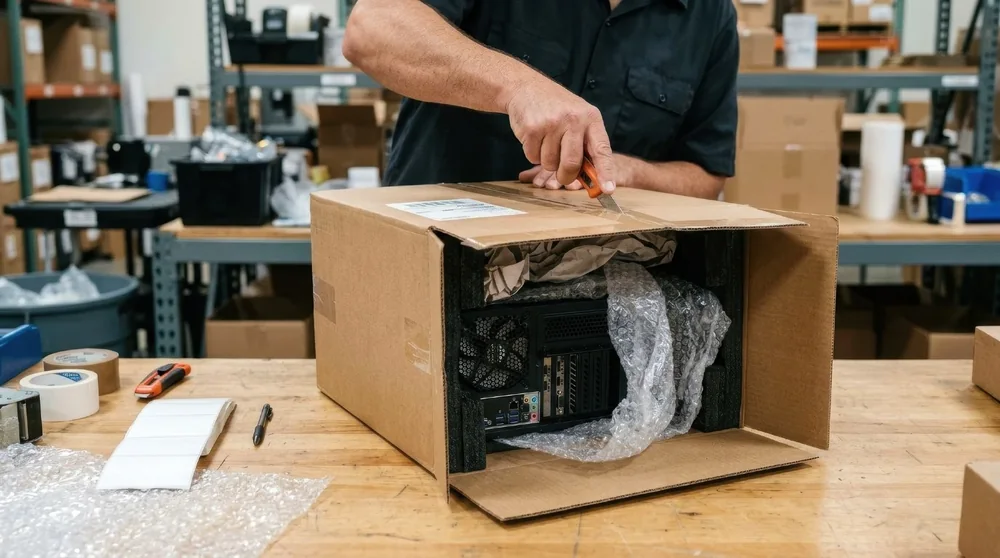Inspecting a gaming PC after it arrives at RingFlip